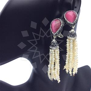 Fashion Gem and Crystals Tassel Earring