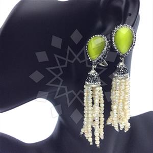 Fashion Gem and Crystals Tassel Earring