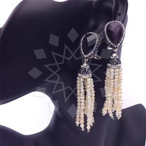 Fashion Gem and Crystals Tassel Earring