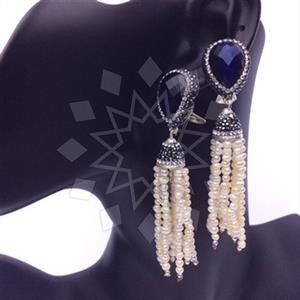 Fashion Gem and Crystals Tassel Earring