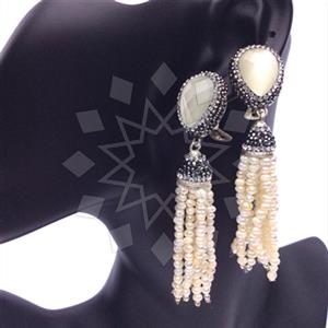 Fashion Gem and Crystals Tassel Earring