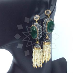 Fashion Gem and Crystals Tassel Earring