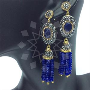 Fashion Gem and Crystals Tassel Earring