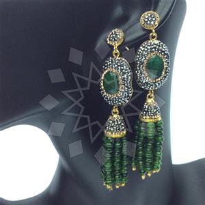 Fashion Gem and Crystals Tassel Earring