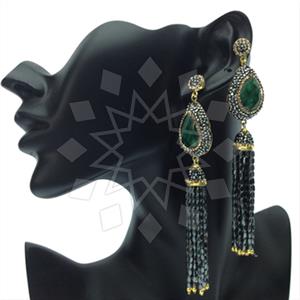 Fashion Gem and Crystals Tassel Earring
