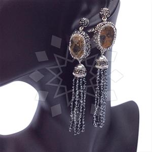 Fashion Gem and Crystals Tassel Earring