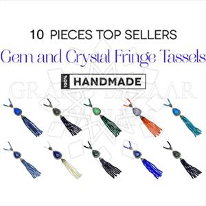 Fashion Gem and Crystals Tassel Necklace