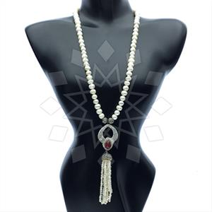 Fashion Gem and Crystals Tassel Necklace