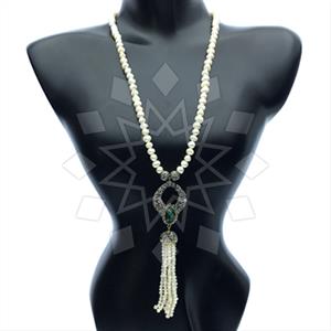 Fashion Gem and Crystals Tassel Necklace