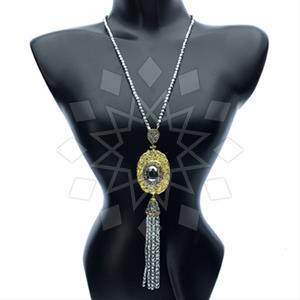 Fashion Gem and Crystals Tassel Necklace