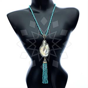 Fashion Gem and Crystals Tassel Necklace
