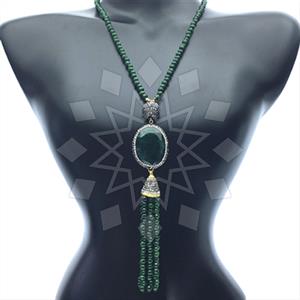 Fashion Gem and Crystals Tassel Necklace