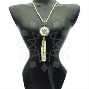 Fashion Gem and Crystals Tassel Necklace