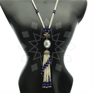 Fashion Gem and Crystals Tassel Necklace