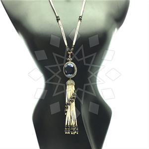 Fashion Gem and Crystals Tassel Necklace