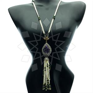 Fashion Gem and Crystals Tassel Necklace
