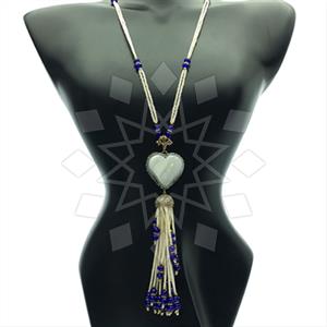 Fashion Gem and Crystals Tassel Necklace