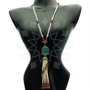 Fashion Gem and Crystals Tassel Necklace