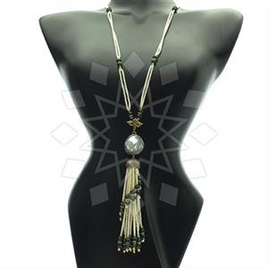 Fashion Gem and Crystals Tassel Necklace