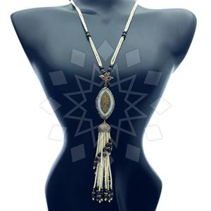 Fashion Gem and Crystals Tassel Necklace