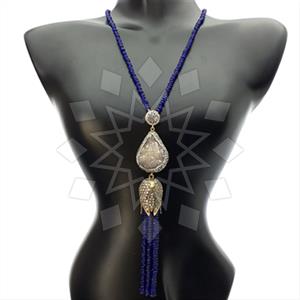 Fashion Gem and Crystals Tassel Necklace