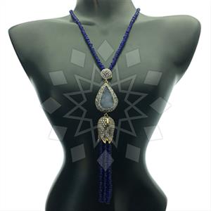 Fashion Gem and Crystals Tassel Necklace