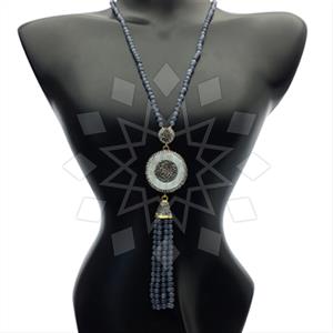 Fashion Gem and Crystals Tassel Necklace