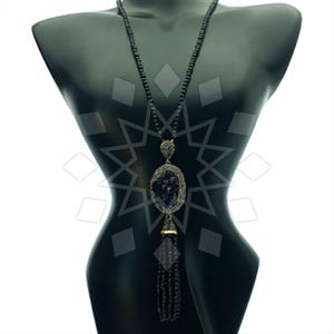 Fashion Gem and Crystals Tassel Necklace