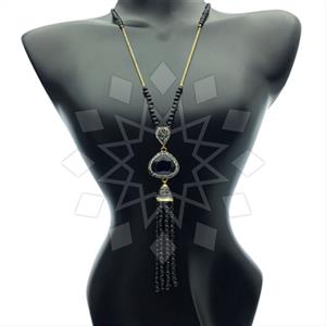 Fashion Gem and Crystals Tassel Necklace