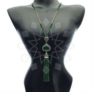 Fashion Gem and Crystals Tassel Necklace