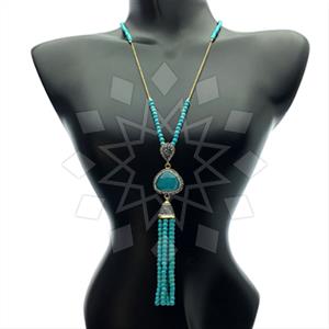 Fashion Gem and Crystals Tassel Necklace