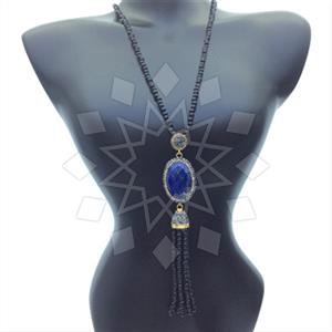 Fashion Gem and Crystals Tassel Necklace