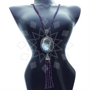Fashion Gem and Crystals Tassel Necklace