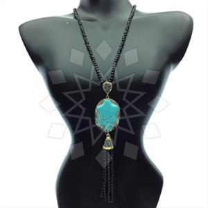 Fashion Gem and Crystals Tassel Necklace