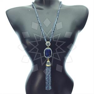Fashion Gem and Crystals Tassel Necklace