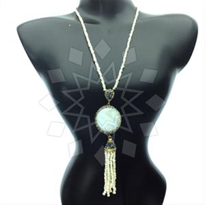 Fashion Gem and Crystals Tassel Necklace