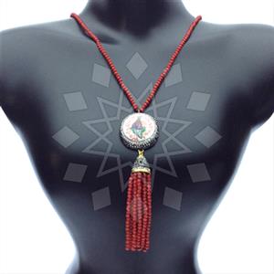 Fashion Gem and Crystals Tassel Necklace