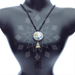 Fashion Gem and Crystals Tassel Necklace