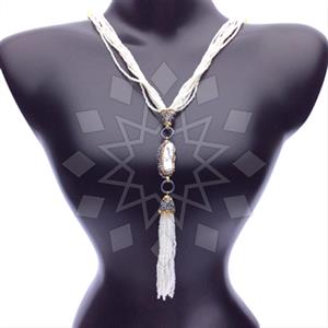 Fashion Gem and Crystals Tassel Necklace