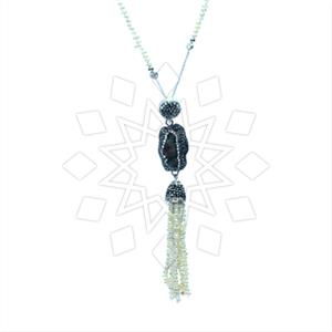 Fashion Gem and Crystals Tassel Necklace