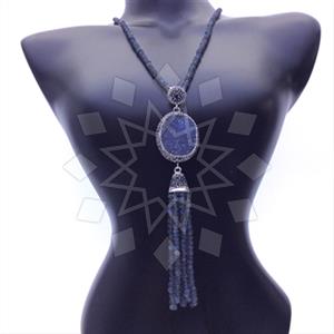 Fashion Gem and Crystals Tassel Necklace
