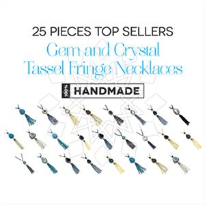 Fashion Gem and Crystals Tassel Necklace