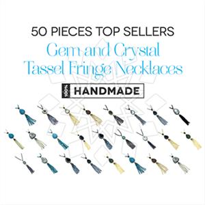 Fashion Gem and Crystals Tassel Necklace