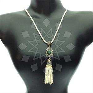 Fashion Gem and Crystals Tassel Necklace