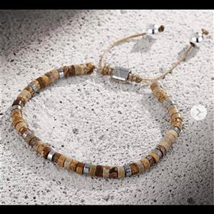 Gemstone and Bead Handmade Beaded  Adjustable Bracelet