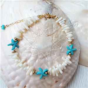 Gemstone and Bead Handmade Beaded  Anklet