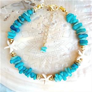 Gemstone and Bead Handmade Beaded  Anklet