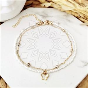 Gemstone and Bead Handmade Beaded  Anklet