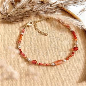 Gemstone and Bead Handmade Beaded  Anklet