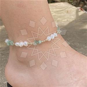 Gemstone and Bead Handmade Beaded  Anklet